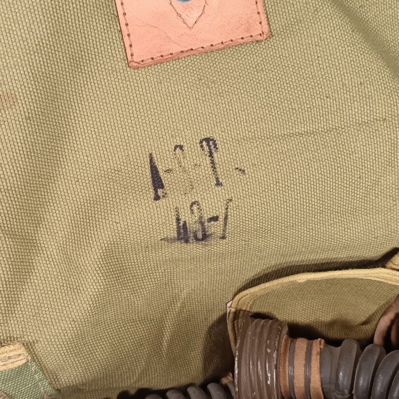 MASQUE A GAZ MILITAIRE FRANÇAIS ANP 31 CARTOUCHE MODELE MB CAMPAGNE DE FRANCE FRENCH GAZ MASK WW2