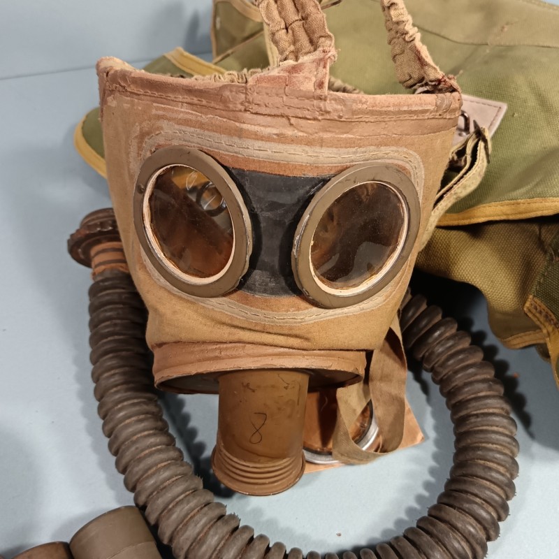 MASQUE A GAZ MILITAIRE FRANÇAIS ANP 31 CARTOUCHE MODELE MB CAMPAGNE DE FRANCE FRENCH GAZ MASK WW2