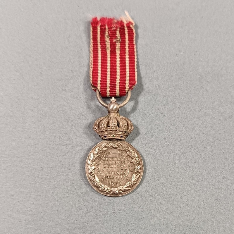 FRANCE REDUCTION DE LA MEDAILLE DE LA CAMPAGNE D'ITALIE DE 1859 NAPOLEON III EMPIRE RARE MODELE A COURONNE