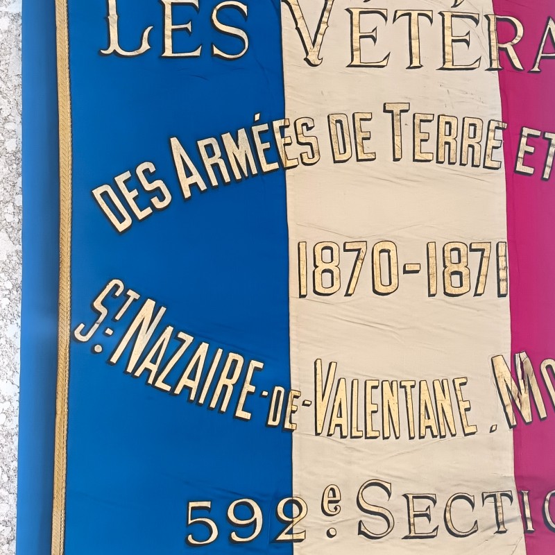DRAPEAU DES VETERANS DES ARMEES DE TERRE ET DE MER 1870-1871 ST NAZAIRE DE VALENTANE MONGAUDON