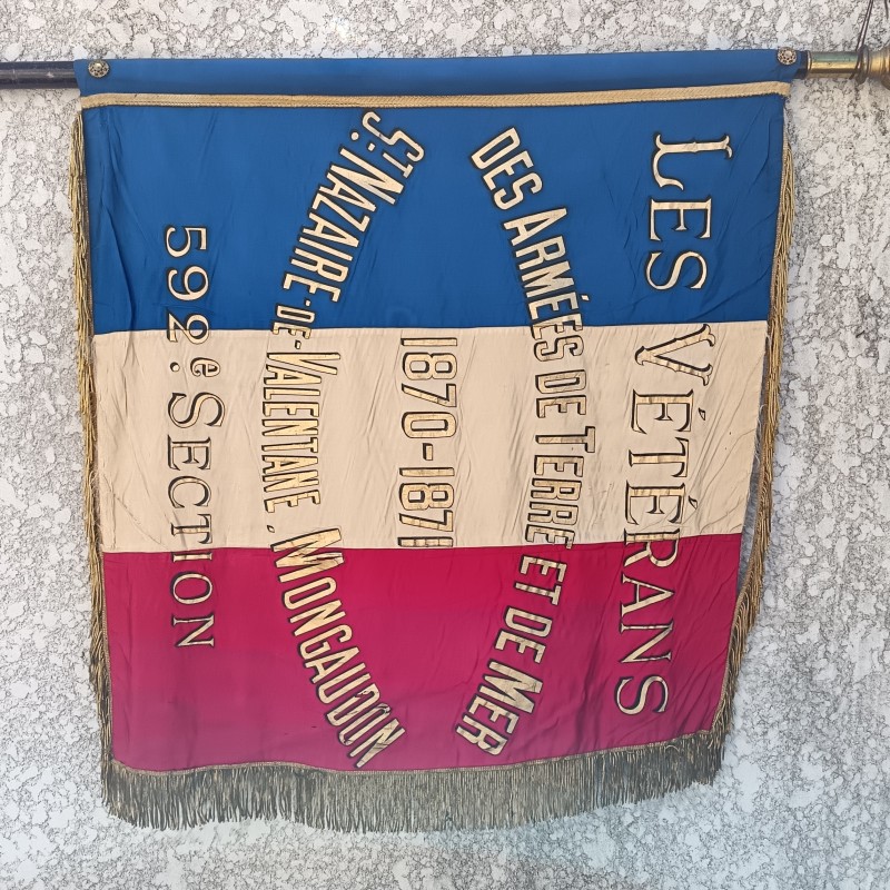 DRAPEAU DES VETERANS DES ARMEES DE TERRE ET DE MER 1870-1871 ST NAZAIRE DE VALENTANE MONGAUDON