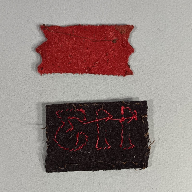 TISSU INSIGNE DE KEPI MODELE 1884 TROUPE DU 113 ème REGT D'INFANTERIE DE LIGNE ET UNE PATTE DE COL