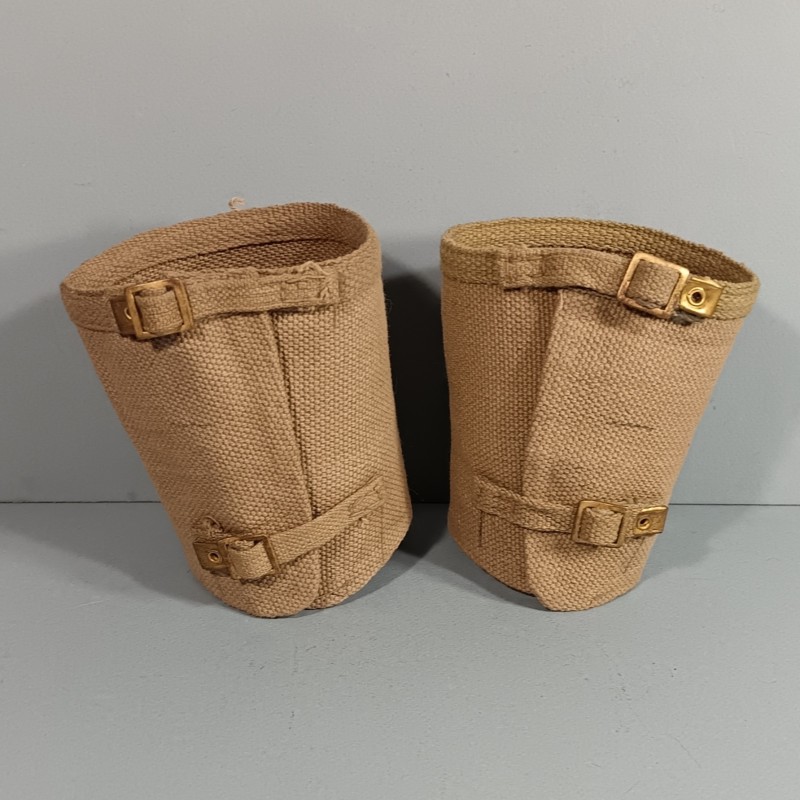 PAIRE DE GUETRES EN WEB ANGLAISES OU CANADIENNES FABRICATION DATEE 1941 TAILLE 3