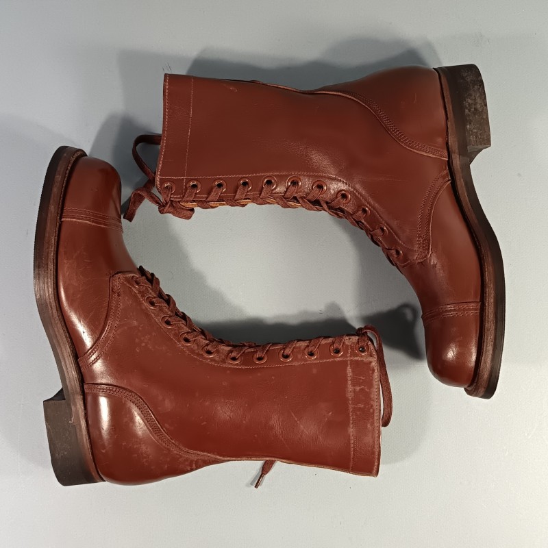 BOTTES DE SAUT PARA BOOTS US MODELE 1948 COREE INDOCHINE VIETNAM FABRICATION D'EPOQUE