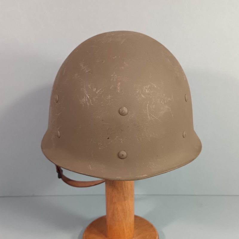 CASQUE FRANCAIS MODELE 1951 ET CAPUCHE 47-56 CASQUE LOURD DUCELLIER 1953 ET LINER H.R. 1955