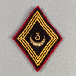 INSIGNES TISSU LOSANGE OFFICIER DU 3 ème SPAHIS CHIFFRE METALIQUE