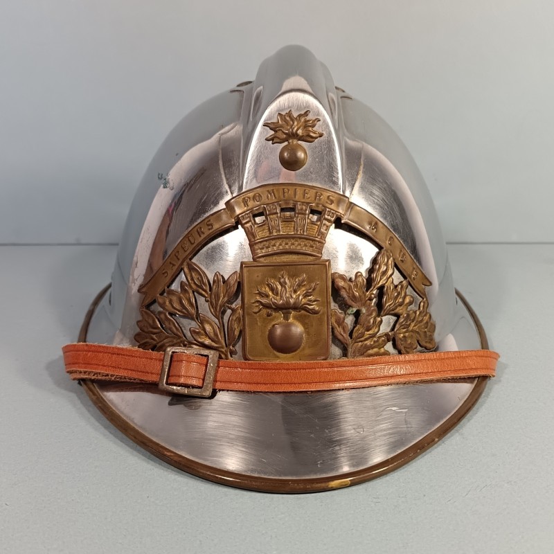 CASQUE DES SAPEURS POMPIERS DE L'USINE OU SOCIETE ACDS SAPEUR-POMPIER MODELE 1933 TAILLE 54