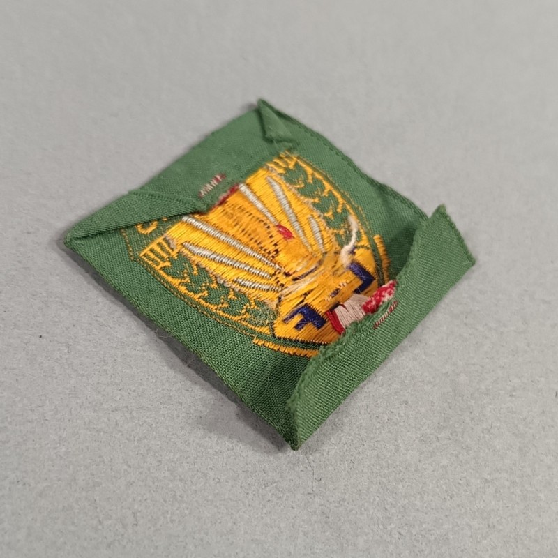 INSIGNE DE BERET EN TISSU DES ANCIENS DES CJF CHANTIERS DE JEUNESSE  FOND VERT