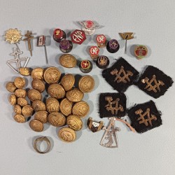 ENSEMBLE LOT ECOLES NATIONALES PROFESSIONNELS BOUTONS PATTES DE COL INSIGNES BOUTONNIERES ROSETTES 1880 1960