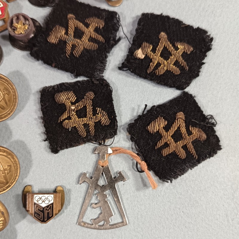ENSEMBLE LOT ECOLES NATIONALES PROFESSIONNELS BOUTONS PATTES DE COL INSIGNES BOUTONNIERES ROSETTES 1880 1960
