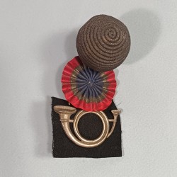 ATTRIBUT OU PLAQUE DE KEPI D'OFFICIERS ET ADJUDANTS MODELE 1886 OFFICIER DES CHASSEURS A PIED OU ALPINS