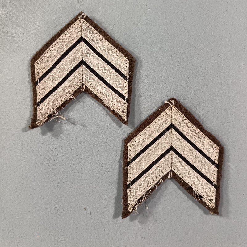 PAIRE DE GRADES GALONS DE SERGENT CHEF ARGENTES CAVALERIE DRAGON HUSSARDS REC LEGION