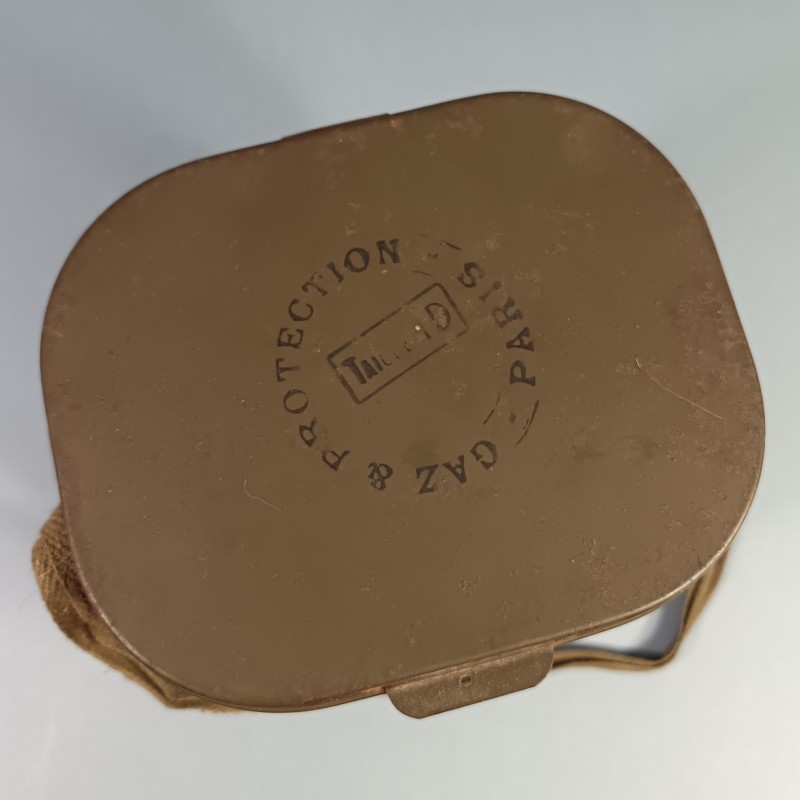 MASQUE A GAZ MILITAIRE OU CIVIL DEFENSE PASSIVE GEP 1938 CARTOUCHE Z 1938 GAZ ET PROTECTION PARIS