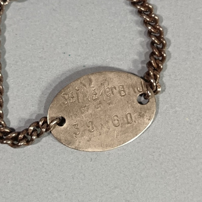 PLAQUE D'IDENTITE MILITAIRE TROUPE TOURNADE PAUL CLASSE 1918 LA SEINE 1er BUREAU MATRICULE 3960