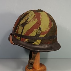CASQUE FRANCAIS MODELE 1951 ET CAPUCHE 47-56 CASQUE LOURD MAMOU 1953 ET LINER H.R. 1954