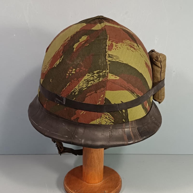 CASQUE FRANCAIS MODELE 1951 ET CAPUCHE 47-56 CASQUE LOURD MAMOU 1953 ET LINER H.R. 1954