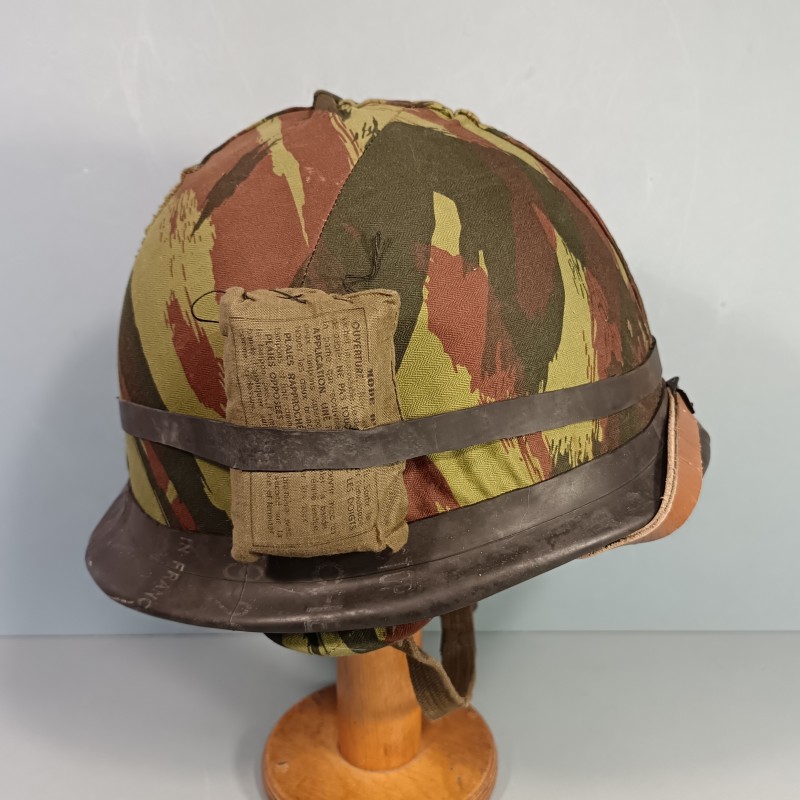 CASQUE FRANCAIS MODELE 1951 ET CAPUCHE 47-56 CASQUE LOURD MAMOU 1953 ET LINER H.R. 1954