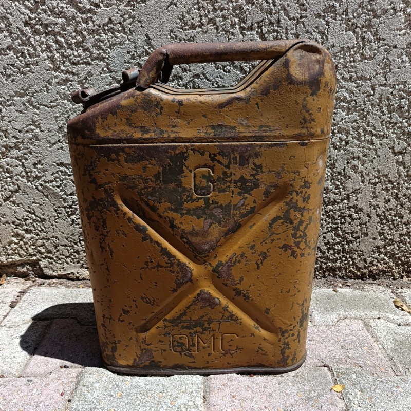 JERRICAN AMERICAIN DE 20 LITRES COULEUR SABLE PREMIER TYPE DATE 1942 QMC USA