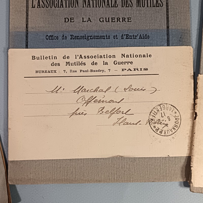 LOT DE 3 BULLETINS DE L'ASSOCIATION NATIONALE DES MUTILES DE LA GUERRE FEVRIER 1916 ET AVRIL 1917