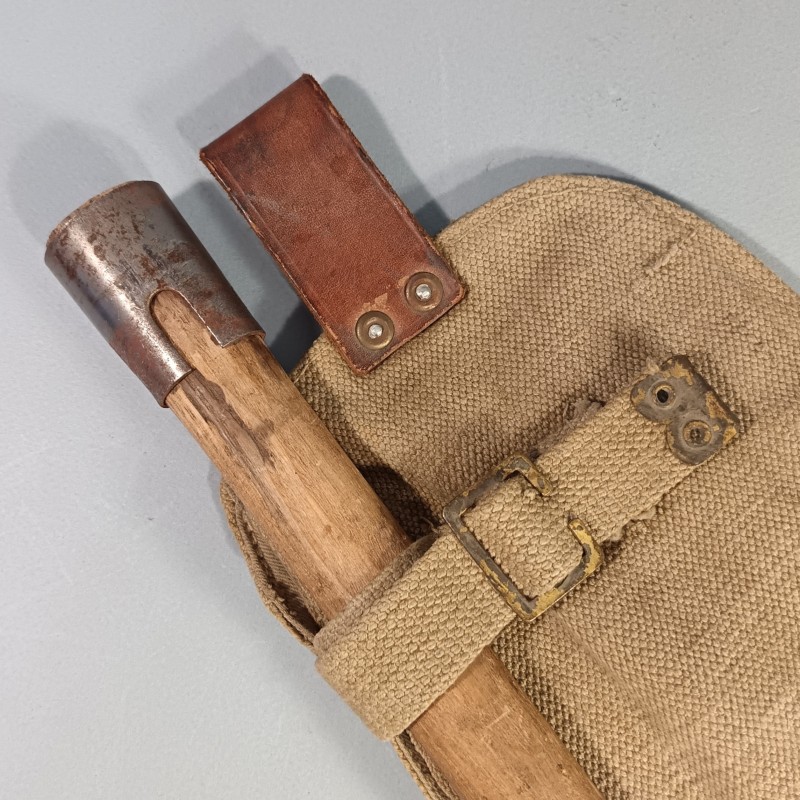 PELLE PIOCHE ANGLAISE GB DATEE 1941 AVEC HOUSSE MODIFIEE ARMEE FRANCAISE INDO ALGERIE