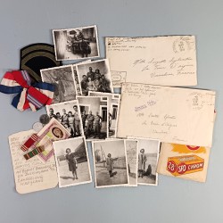 PETIT ENSEMBLE EMOUVANT DE LETTRE ET DE PHOTO DE FRANCAISES ET DE GI SOUVENIR DE LA SECONDE GUERRE