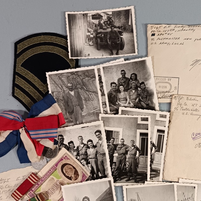 PETIT ENSEMBLE EMOUVANT DE LETTRE ET DE PHOTO DE FRANCAISES ET DE GI SOUVENIR DE LA SECONDE GUERRE