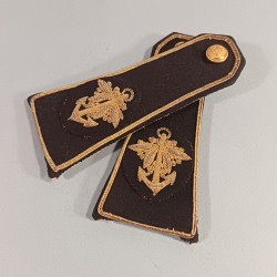 PAIRE D'EPAULETTES D'OFFICIER DE MARINE POUR LA TENUE DE GALA OU LE SPENCER ANCRE ET FEUILLAGE