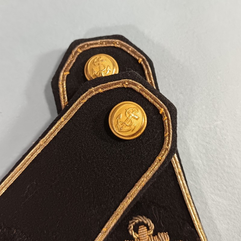 PAIRE D'EPAULETTES D'OFFICIER DE MARINE POUR LA TENUE DE GALA OU LE SPENCER ANCRE ET FEUILLAGE