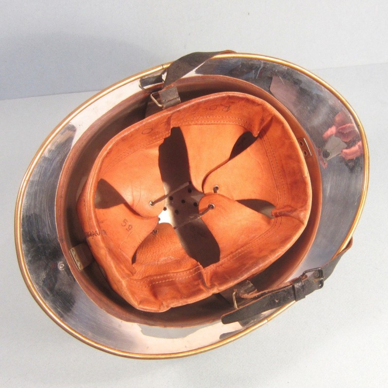 CASQUE D'OFFICIER DES SAPEURS POMPIERS DE LA VILLE DE CAGNES SAPEURS-POMPIERS MODELE 1933