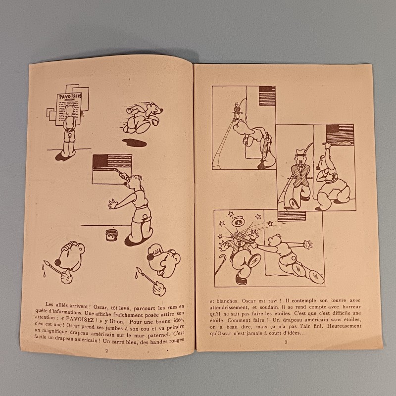 PETITE BANDE DESSINEE OSCAR FETE LES ALLIES TEXTES ET DESSINS PAR JACQUES FAIZANT DATE 1944