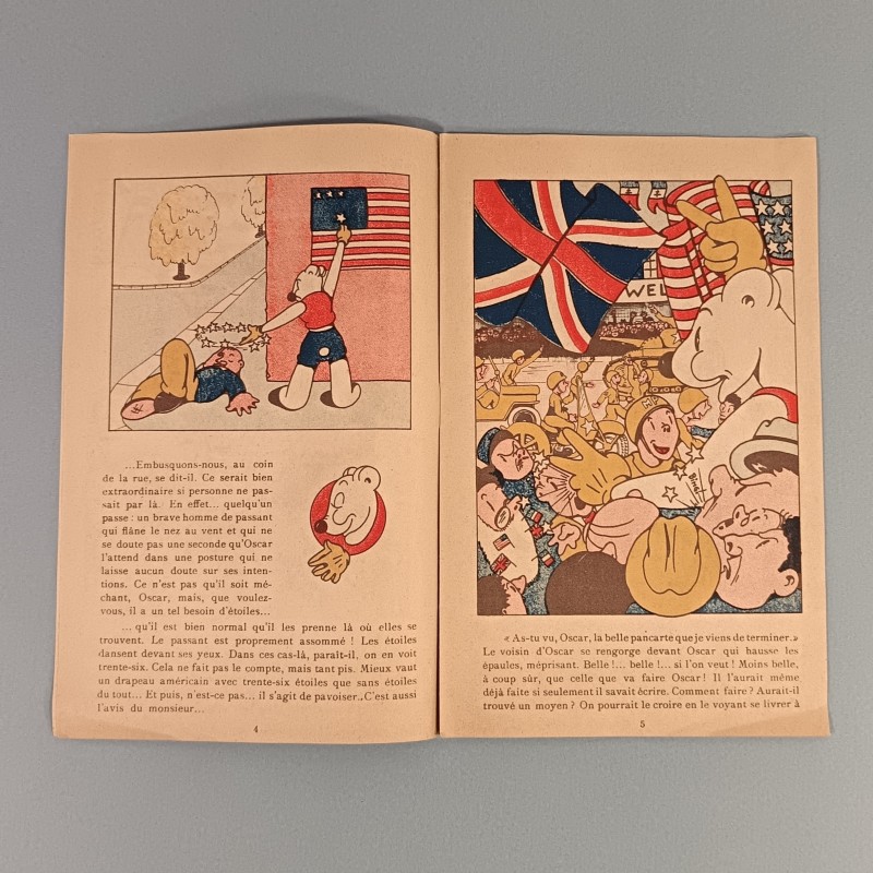 PETITE BANDE DESSINEE OSCAR FETE LES ALLIES TEXTES ET DESSINS PAR JACQUES FAIZANT DATE 1944