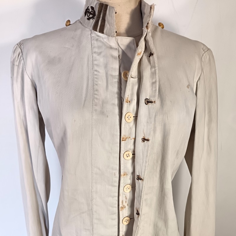 VESTE D'UNIFORME OU DE TENUE BLANCHE MODELE 1893 MARINE OU INFANTERIE COLONIALE LEGION ETRANGERE TONKIN CHINE