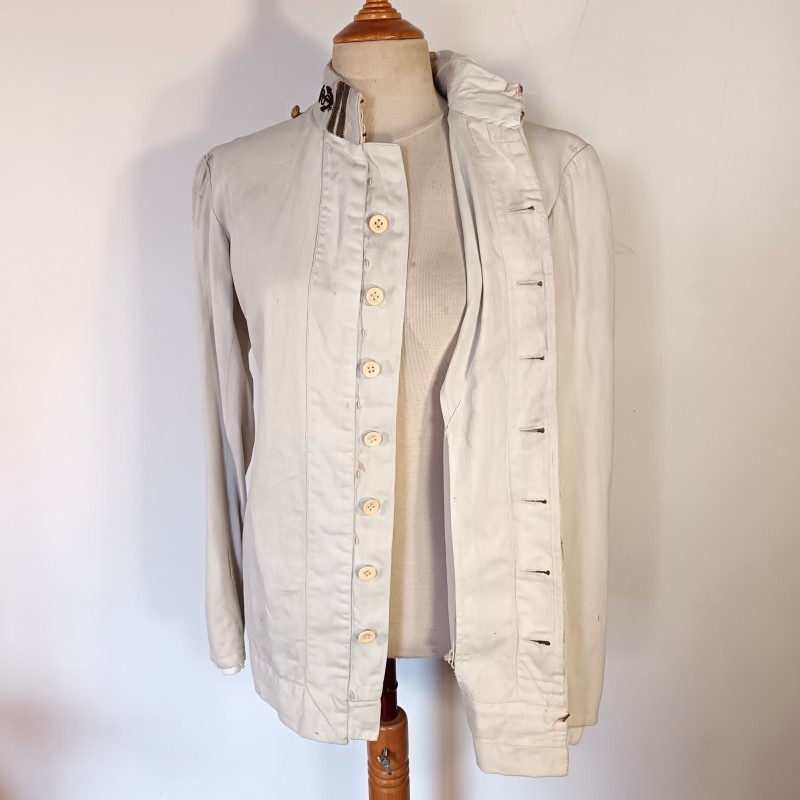 VESTE D'UNIFORME OU DE TENUE BLANCHE MODELE 1893 MARINE OU INFANTERIE COLONIALE LEGION ETRANGERE TONKIN CHINE