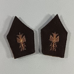 PAIRE DE PATTES DE COL VESTE D'OFFICIER D'ETAT MAJOR MODELE 1939 CANNETILLE ARGENT CAVALERIE