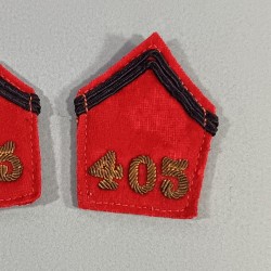 PAIRE DE PATTES DE COL VESTE D'OFFICIER MODELE 1939 DU 405 ème RADCA ANTIAERIEN DCA CAMPAGNE 1939 1945
