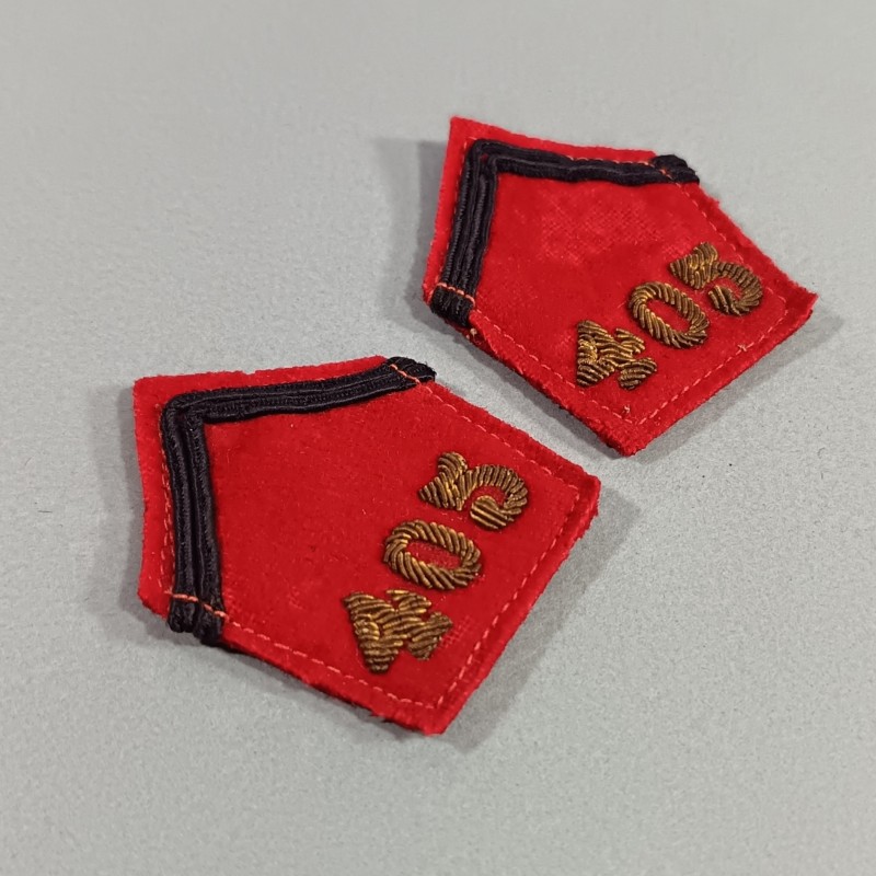 PAIRE DE PATTES DE COL VESTE D'OFFICIER MODELE 1939 DU 405 ème RADCA ANTIAERIEN DCA CAMPAGNE 1939 1945