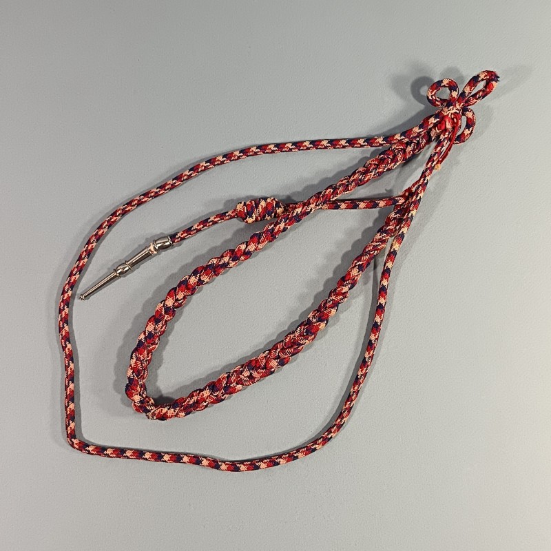 FOURRAGERE MUSICIEN OU FANFARE MILITAIRE FERRET ARGENT FABRICATION ANCIENNE 1940-1960