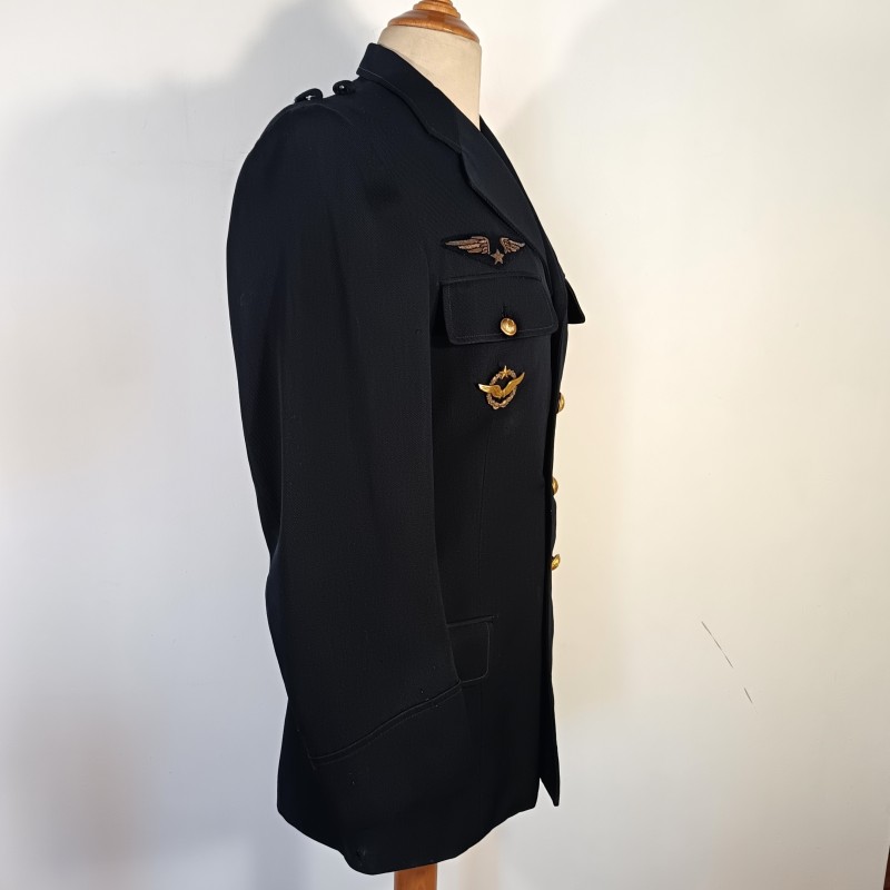 ENSEMBLE DE 2 VESTES D'UNIFORME AVIATION DU PILOTE POUGET ARMEE DE L'AIRE 1940 - 1950