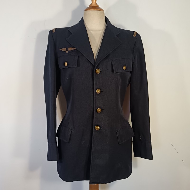 ENSEMBLE DE 2 VESTES D'UNIFORME AVIATION DU PILOTE POUGET ARMEE DE L'AIRE 1940 - 1950