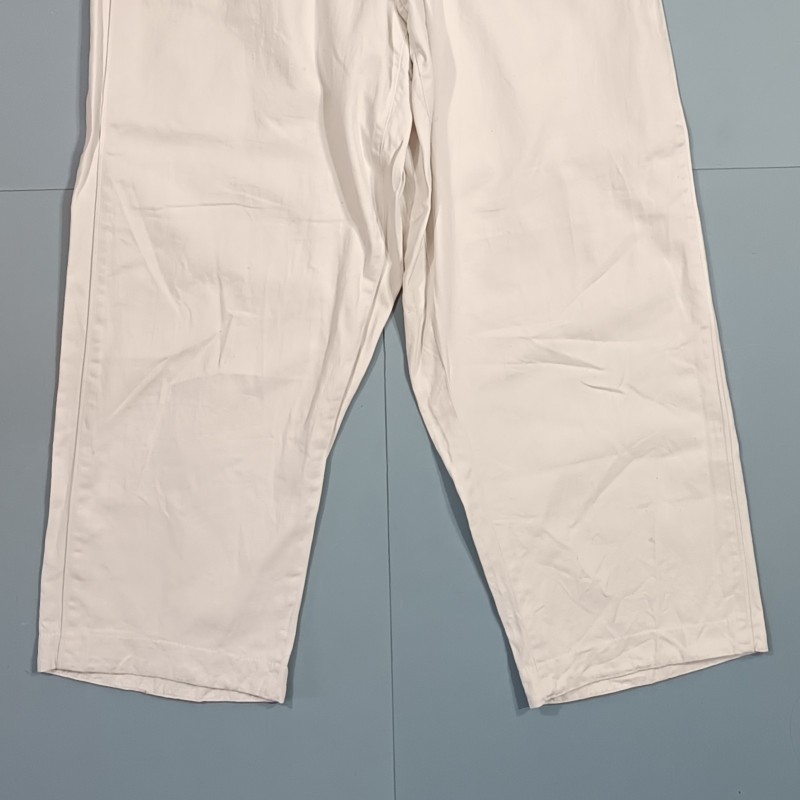 TENUE BLANCHE VESTE ET PANTALON EN COTON FIN MODELE ANCIEN UNIFORME DE TRAVAIL BOUTONS SAPEURS POMPIERS
