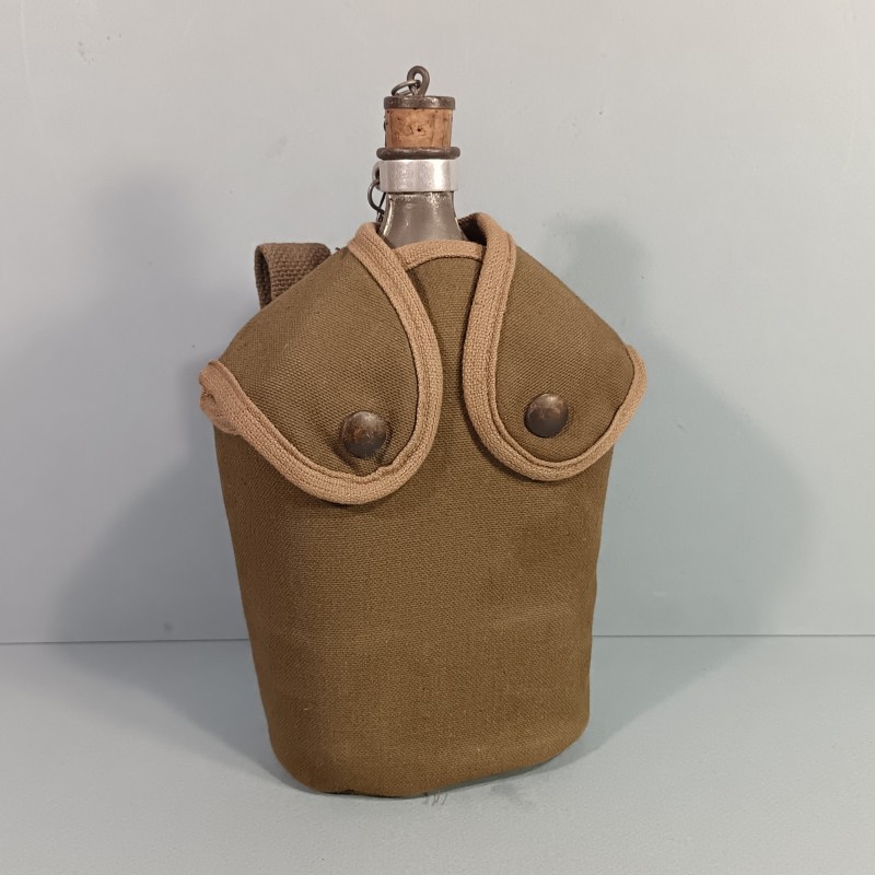 GOURDE ARMEE FRANCAISE INDOCHINE - ALGERIE MODELE 1947-51 COMPLETTE AVEC SON QUART