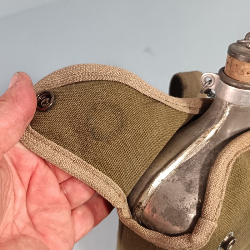 GOURDE ARMEE FRANCAISE INDOCHINE - ALGERIE MODELE 1947-51 COMPLETTE AVEC SON QUART
