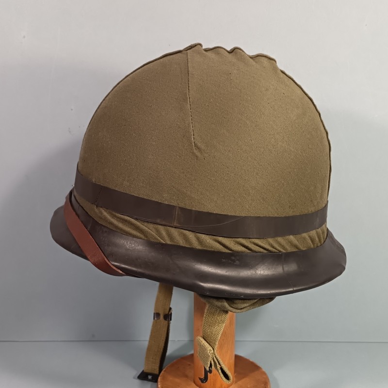 CASQUE FRANCAIS MODELE 1951 AVEC CAMOUFLAGE CAPUCHE KAKI MODELE 47 CASQUE LOURD H.R. 1955 + LINER FRANCK 1953