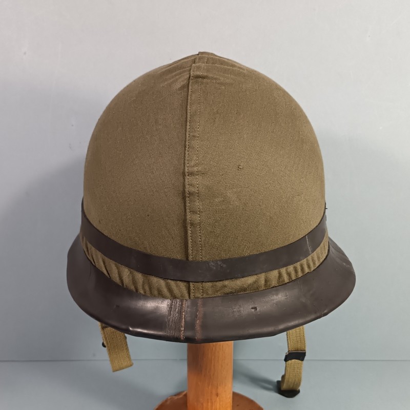 CASQUE FRANCAIS MODELE 1951 AVEC CAMOUFLAGE CAPUCHE KAKI MODELE 47 CASQUE LOURD H.R. 1955 + LINER FRANCK 1953
