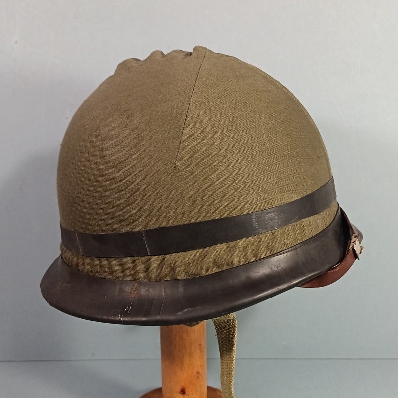 CASQUE FRANCAIS MODELE 1951 AVEC CAMOUFLAGE CAPUCHE KAKI MODELE 47 CASQUE LOURD H.R. 1955 + LINER FRANCK 1953