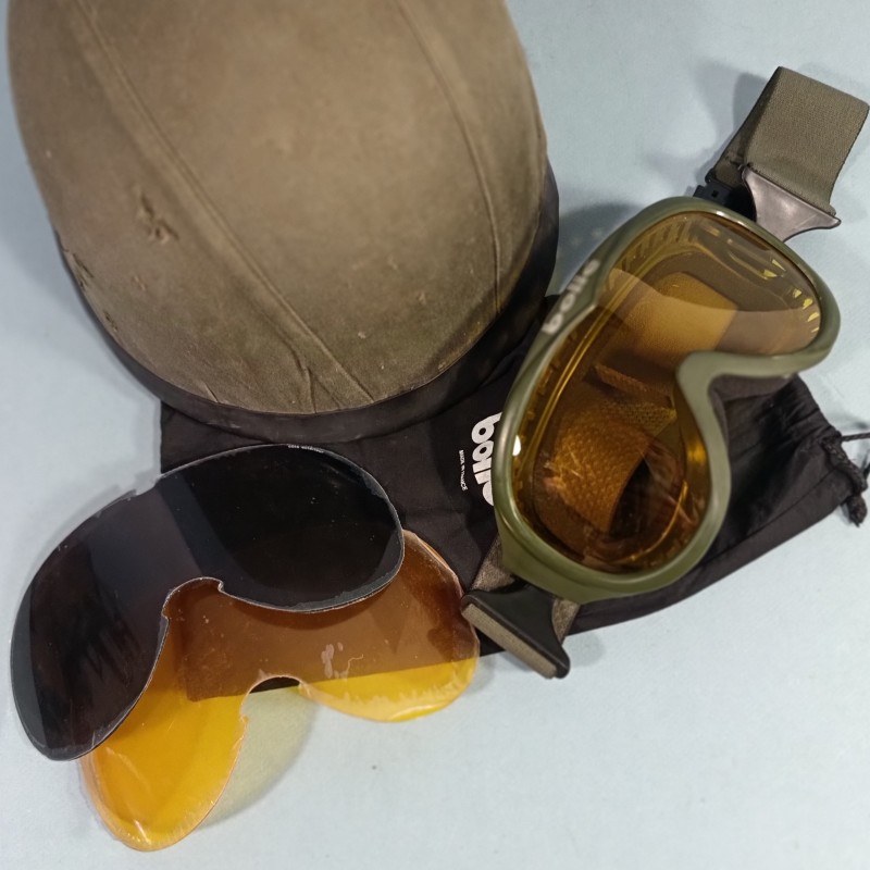 CASQUE F1 ARMEE FRANCAISE CAMOUFLE AVEC LA CAPUCHE DU SATIN 300 LUNETTE BOLLE