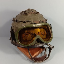 CASQUE F1 ARMEE FRANCAISE CAMOUFLE AVEC LA SALADE REGLEMENTAIRE + LUNETTE BOLLE