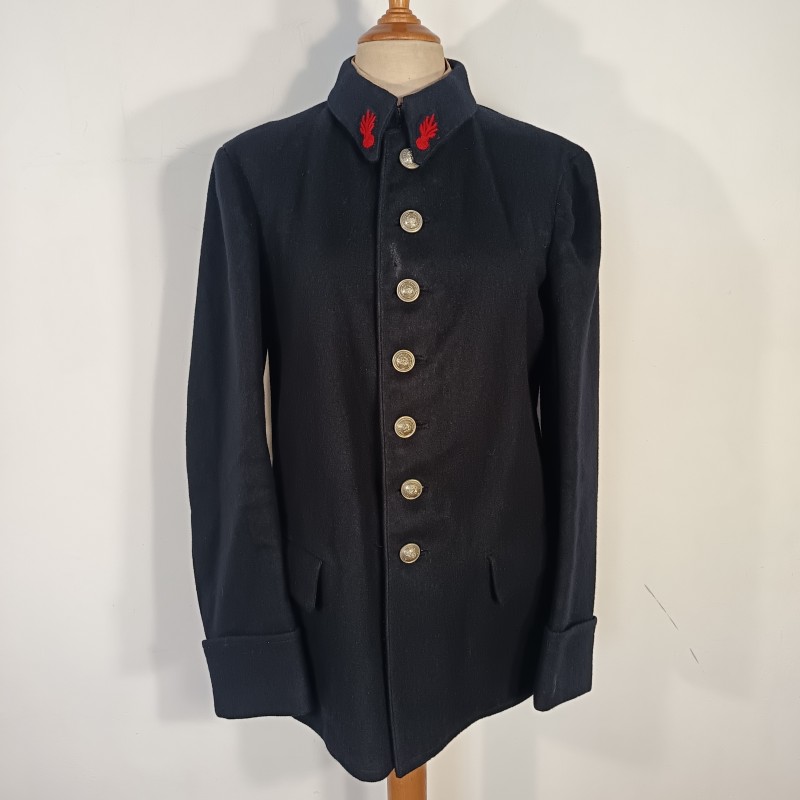 VESTE DES SAPEURS-POMPIERS COL POINTU DEMI SAXE VERS 1930 1940 DOUBLURE BLANCHE