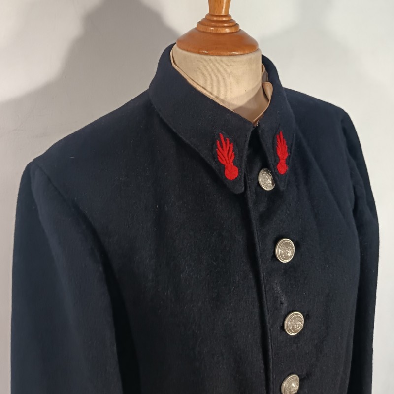 VESTE DES SAPEURS-POMPIERS COL POINTU DEMI SAXE VERS 1930 1940 DOUBLURE BLANCHE
