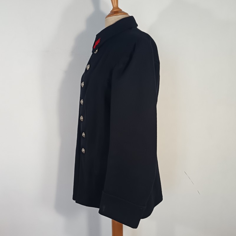 VESTE DES SAPEURS-POMPIERS COL POINTU DEMI SAXE VERS 1930 1940 DOUBLURE BLANCHE